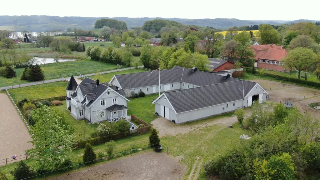 Vue aérienne - Modern Farmhouse with Equestrian Facilities near Himmelbjerget