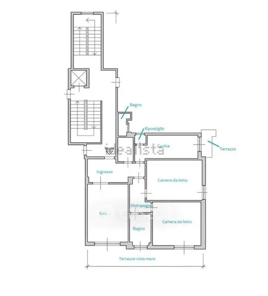 Plan - Apartment with Sea View Balcony in Alassio