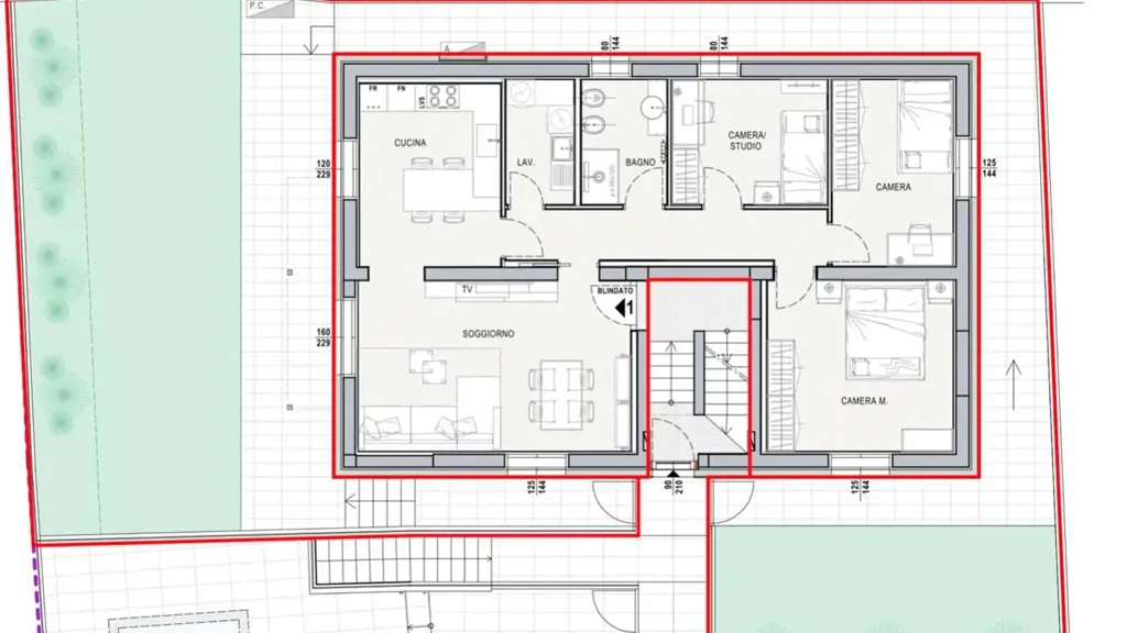 Plan - Spacious Ground Floor Apartment with Garden in Pisogne