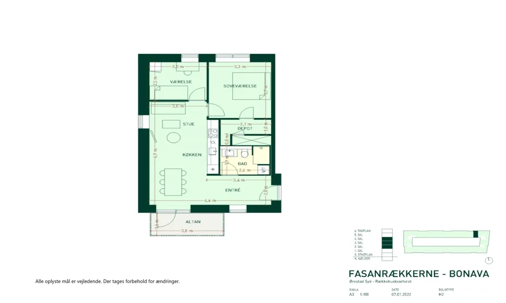 Planimetria - 2-Bedroom Apartment with Terrace in Ørestad