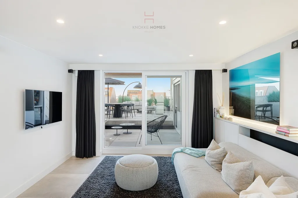 Séjour - Duplex Mansardé avec Mezzanine et Vue Mer à Zeedijk-Het-Zoute