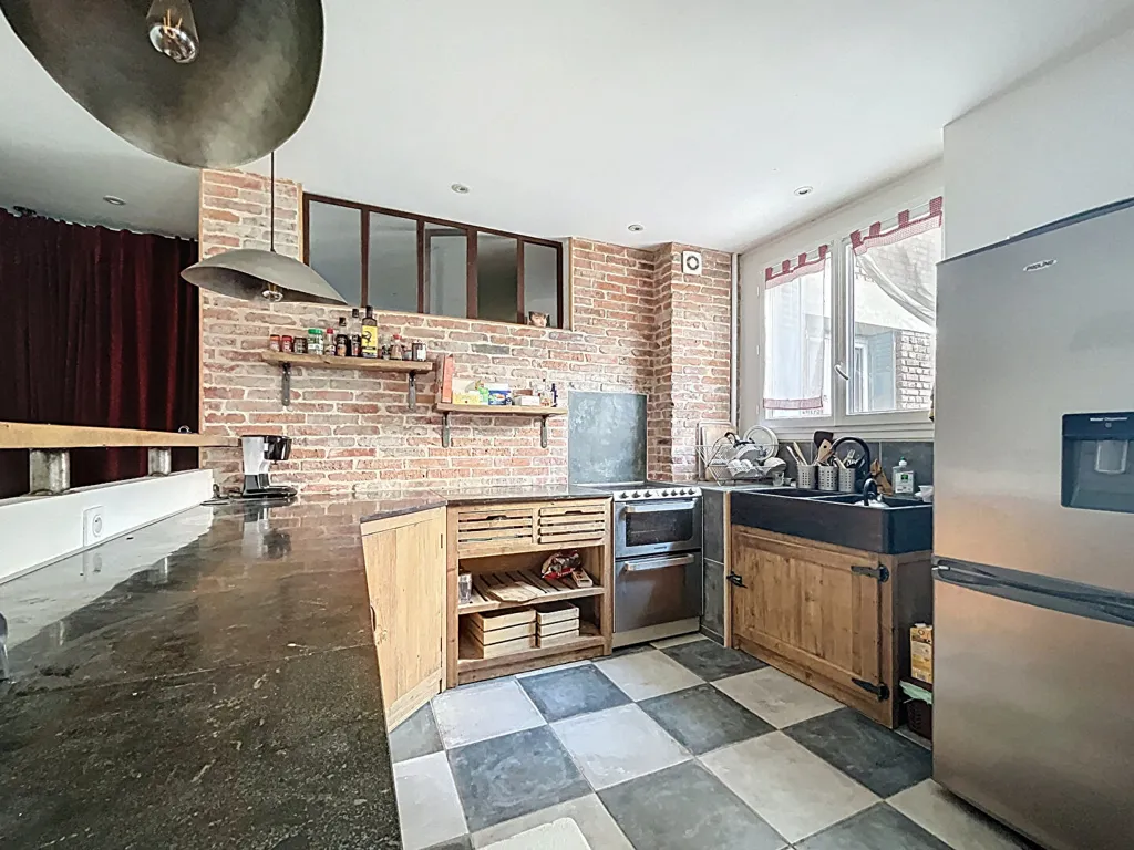 Cucina - Loft-Style Flat with Private Garden in Vanves