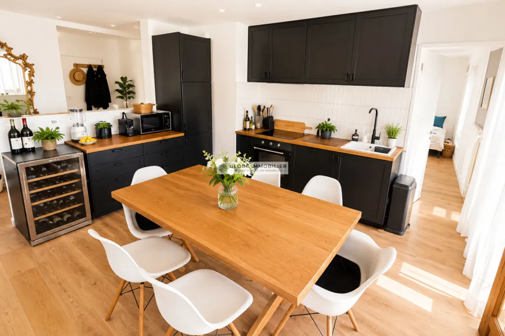 Salle à manger - Appartement Traversant avec Balcon à Biarritz