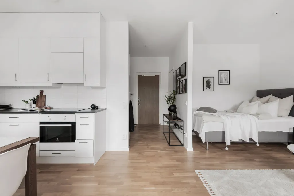 Elutuba - Modern 1-Bedroom Flat with West View in Vällingby