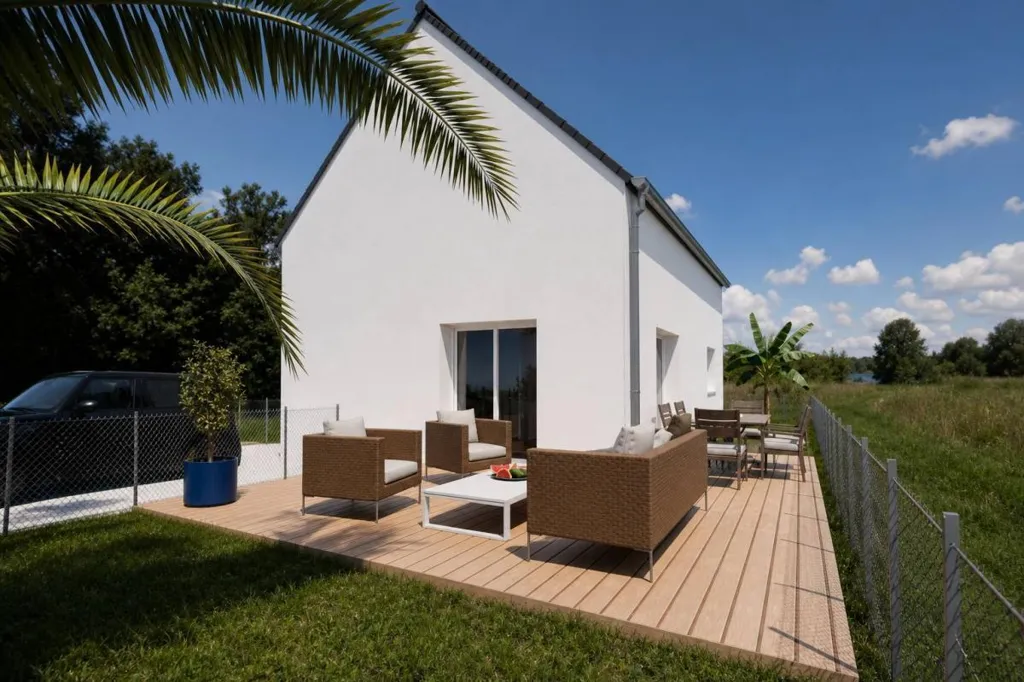 Terrasse - Maison Neuf avec Grand Espace de Vie près de Bayeux