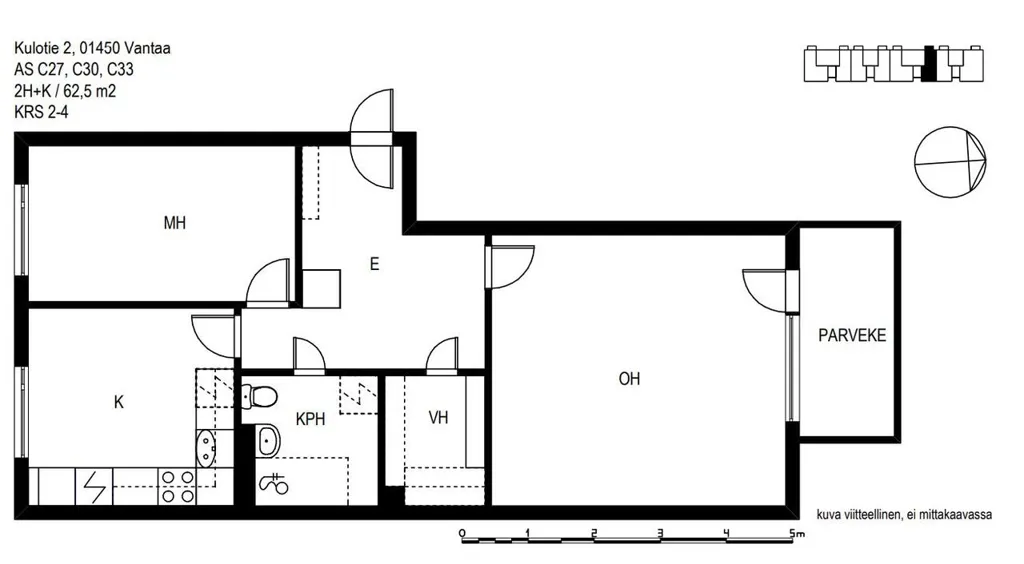 Plaan - Spacious Two-Bedroom Flat with Balcony in Vantaa