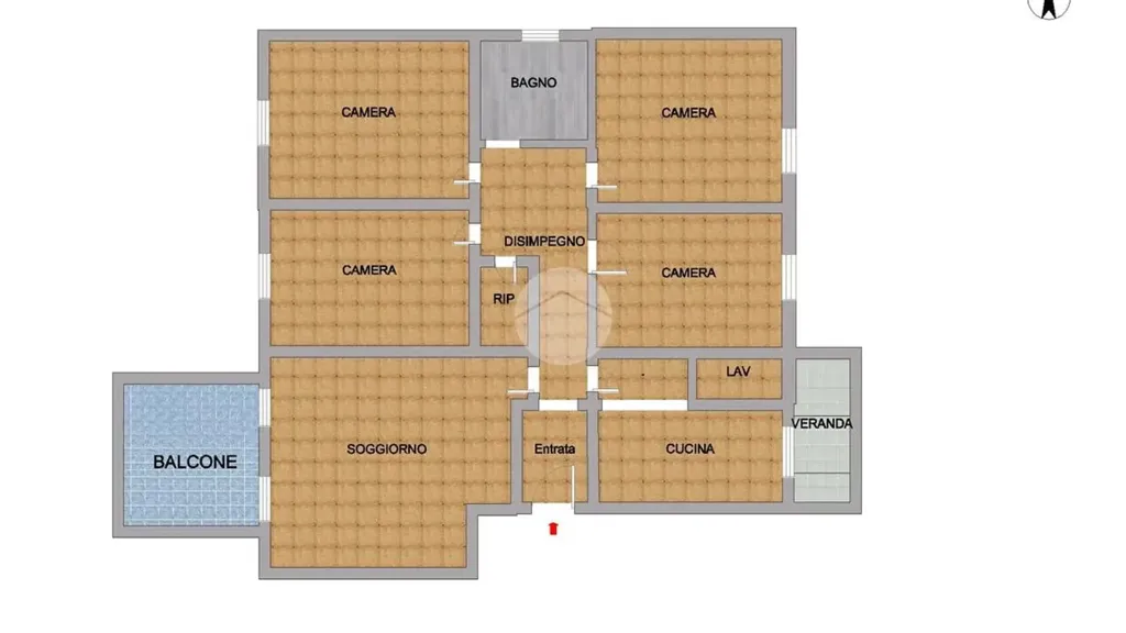 Plan - 5-Room Apartment with Balcony in Palermo