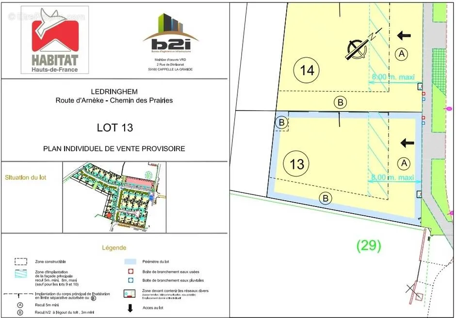 Plaan - Builder's Plot with Access to A25 in Ledringhem
