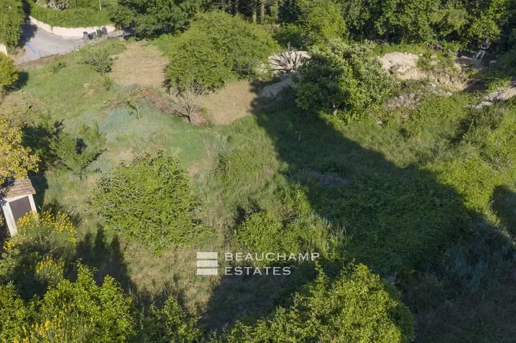 Vue aérienne - Terrain avec Permis de Construire à Mougins