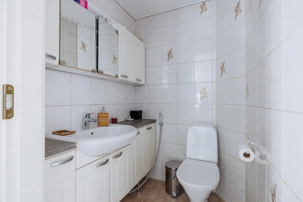 Bathrooms - Spacious Apartment with Sauna in Hyllykallio
