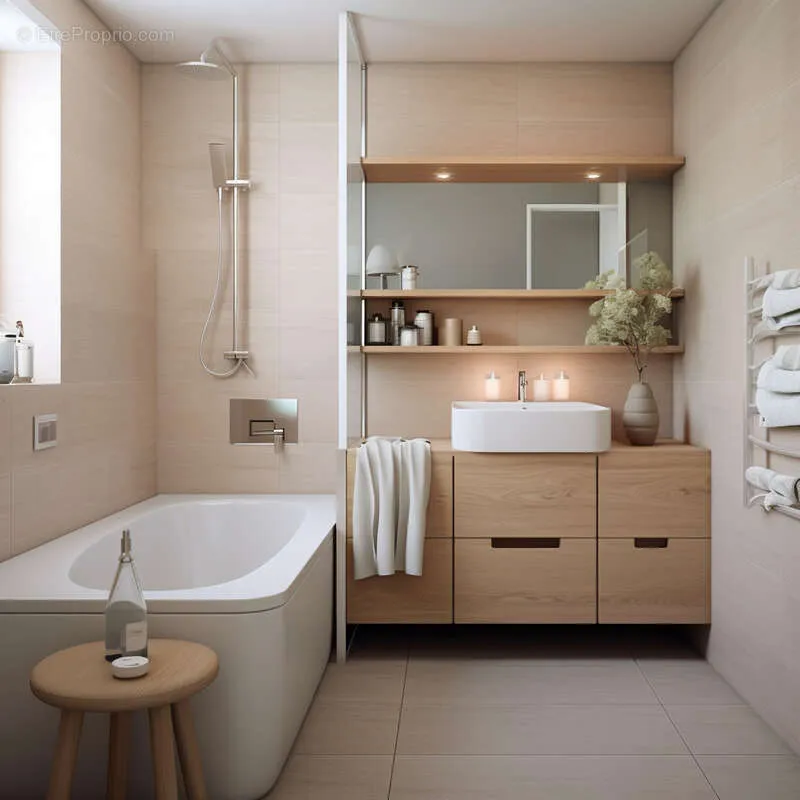 Salles de bain - 3 Pièces avec Balcon dans Résidence de Standing