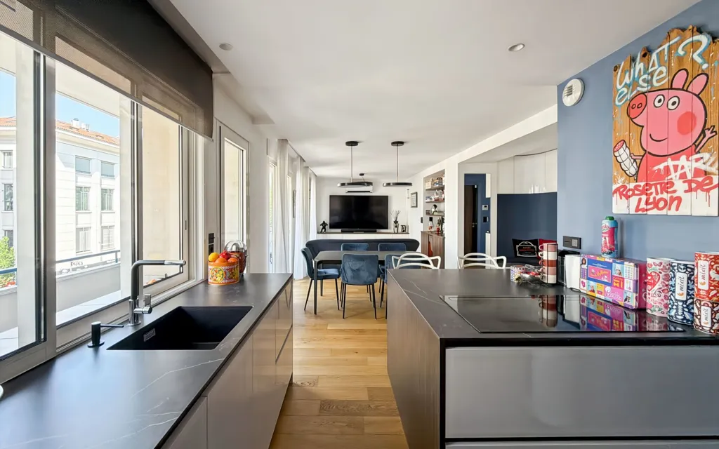 Cuisine - Appartement Rénové avec Balcon à Lyon