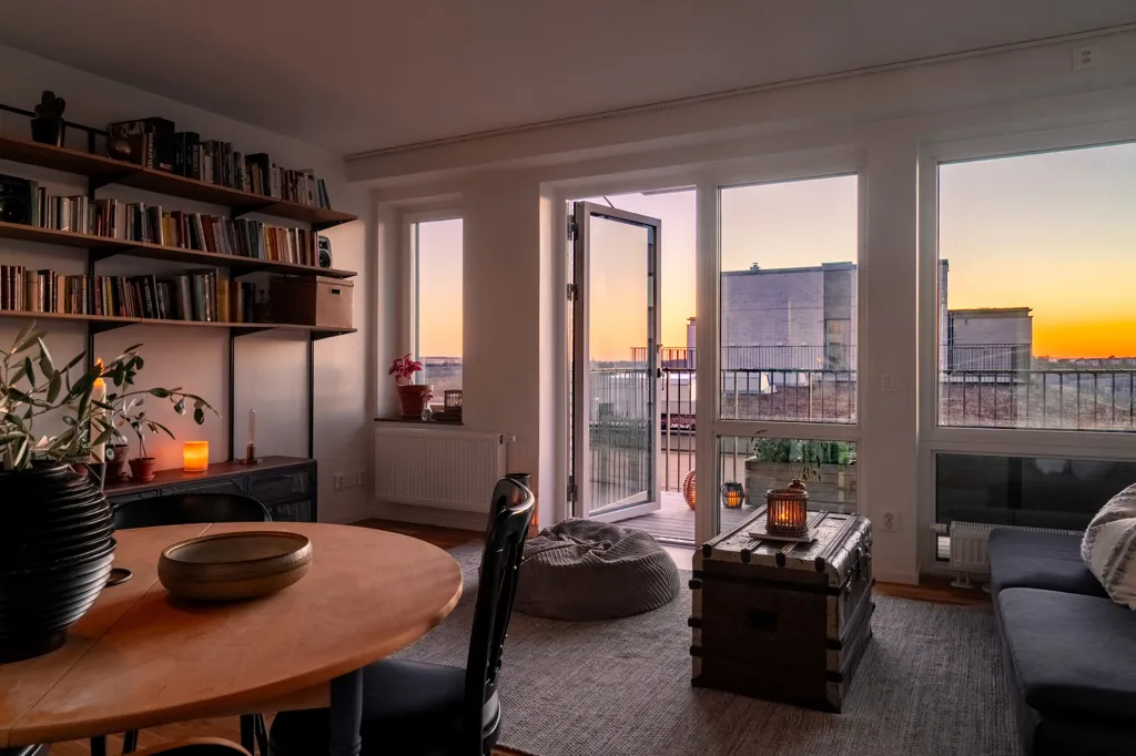Soggiorno - Modern Two-Bedroom Flat with Balcony in Skåne