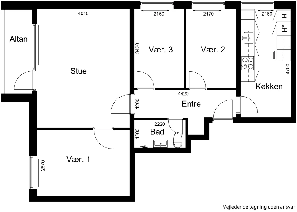 Plaan - Three-Bedroom Flat in Aabenraa