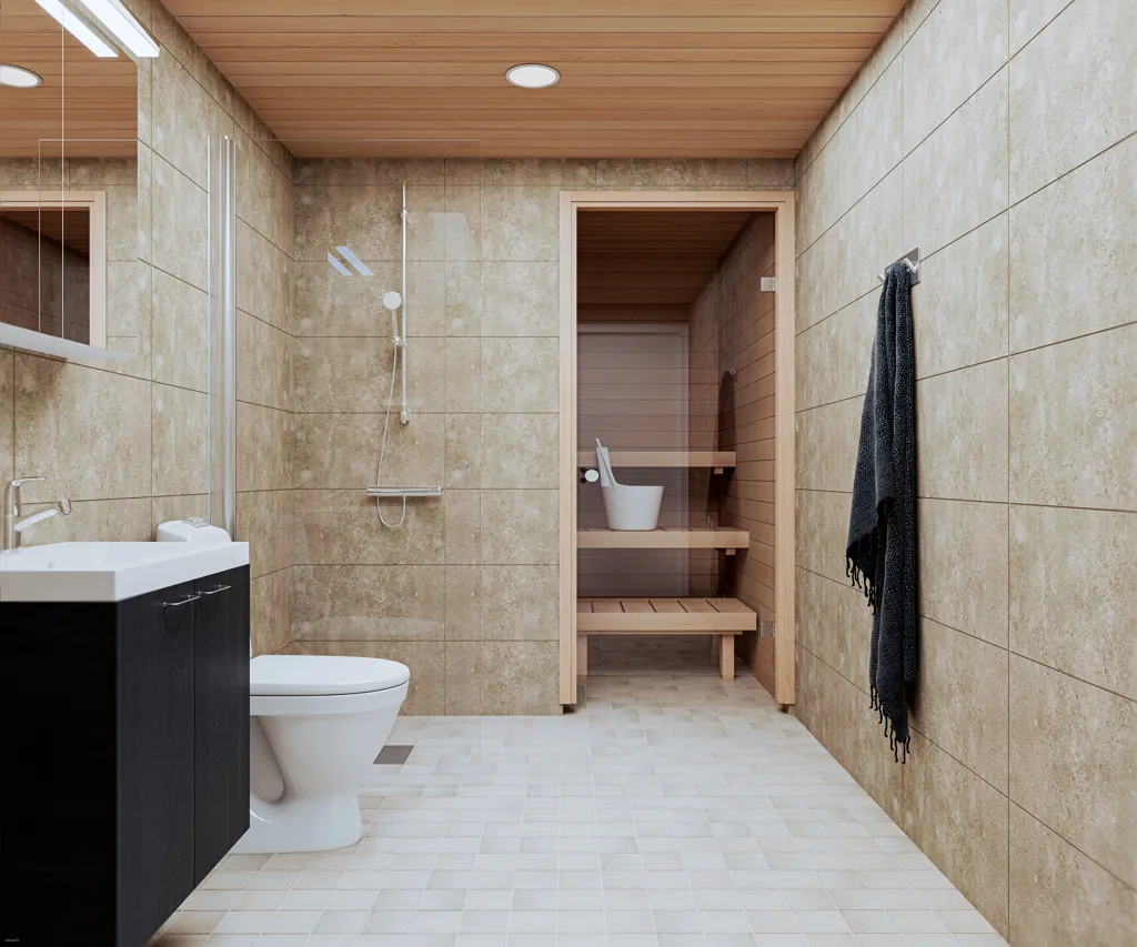 Salles de bain - New Apartment with Sauna in Raisio