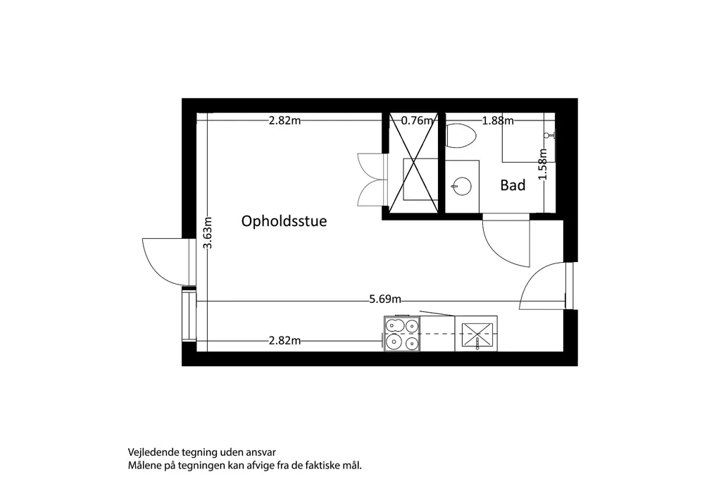 Plaan - 1-Bed Flat with Balcony in Risskov