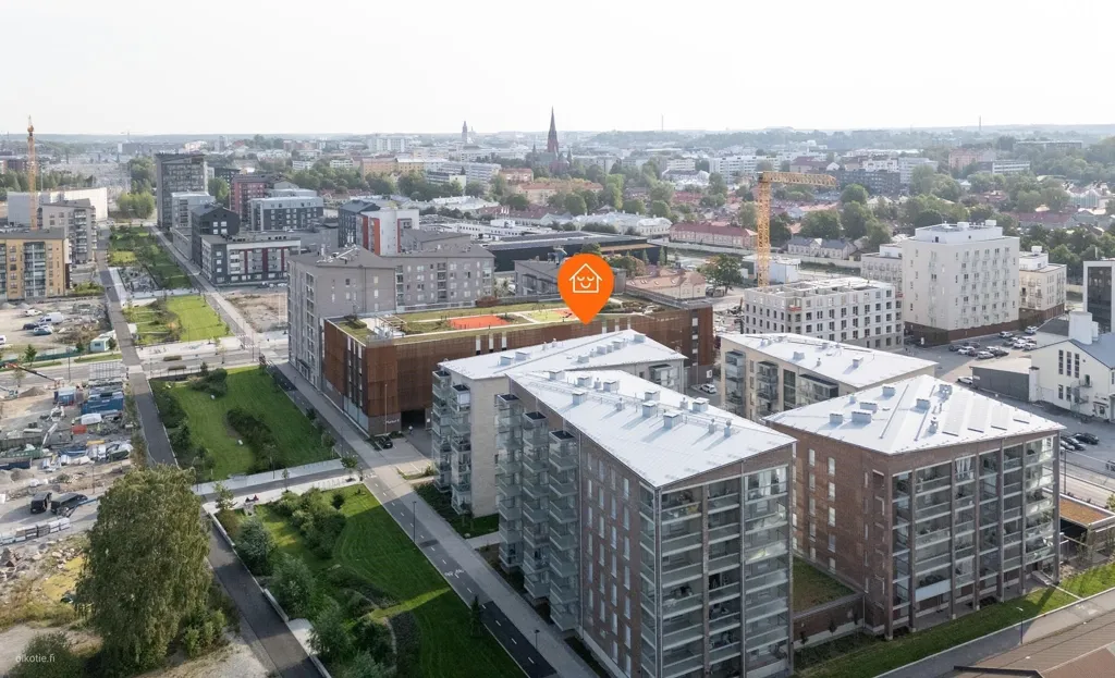 Vue aérienne - Modern Flat with Glazed Balcony in Turku