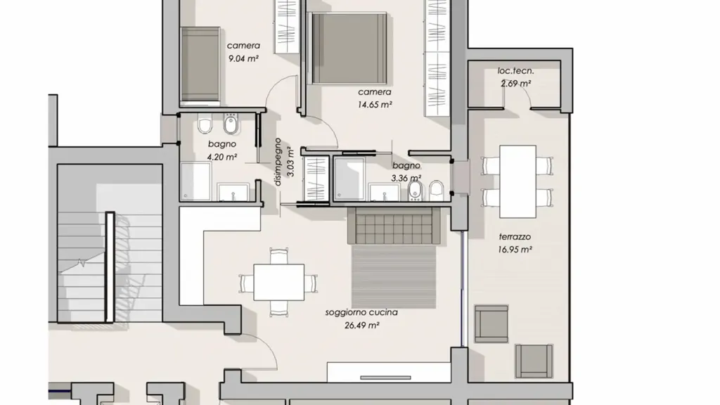 Plan - Modern Apartment with Terrace in Jesolo