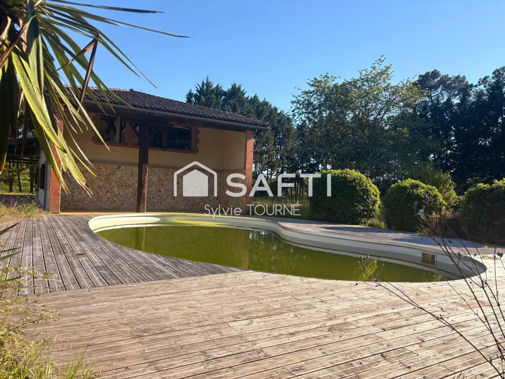 Bassein - Stone House with Pool in Landes Forest