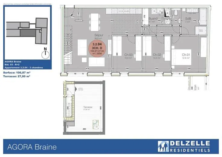 Plan - Appartement Rue Edouard Etienne à Braine-le-Comte