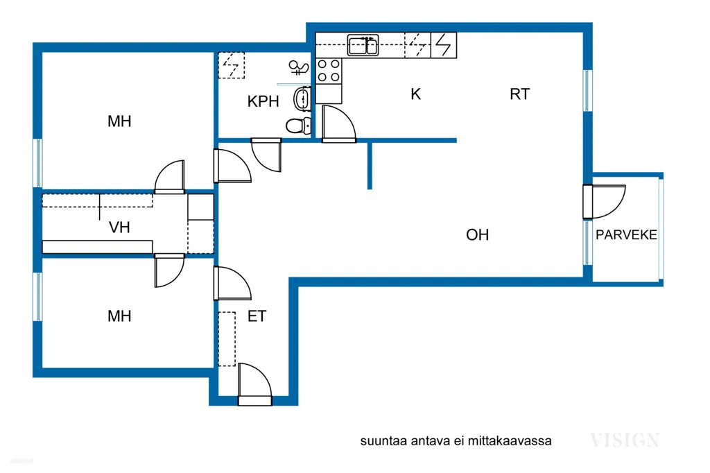 Plaan - Bright Apartment with Garden in Oulunkylä, Helsinki