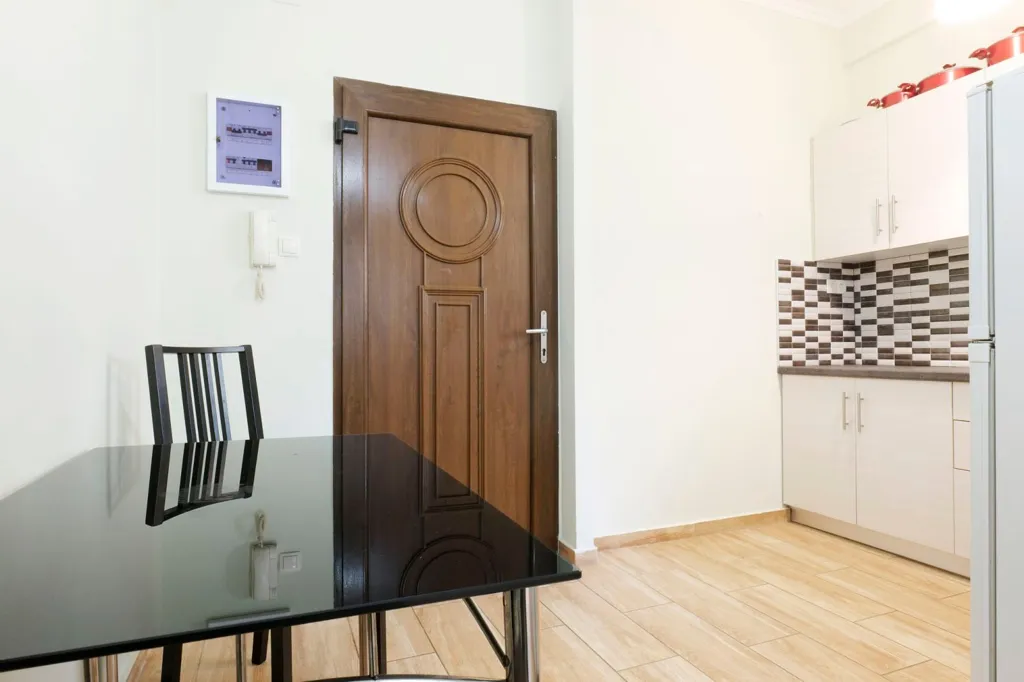 Cuisine - Studio Apartment with Balcony near Metaxourgeio