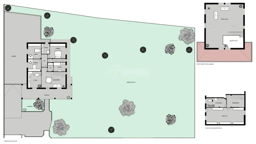 Plan - Modern Villa with Garden in Piacenza
