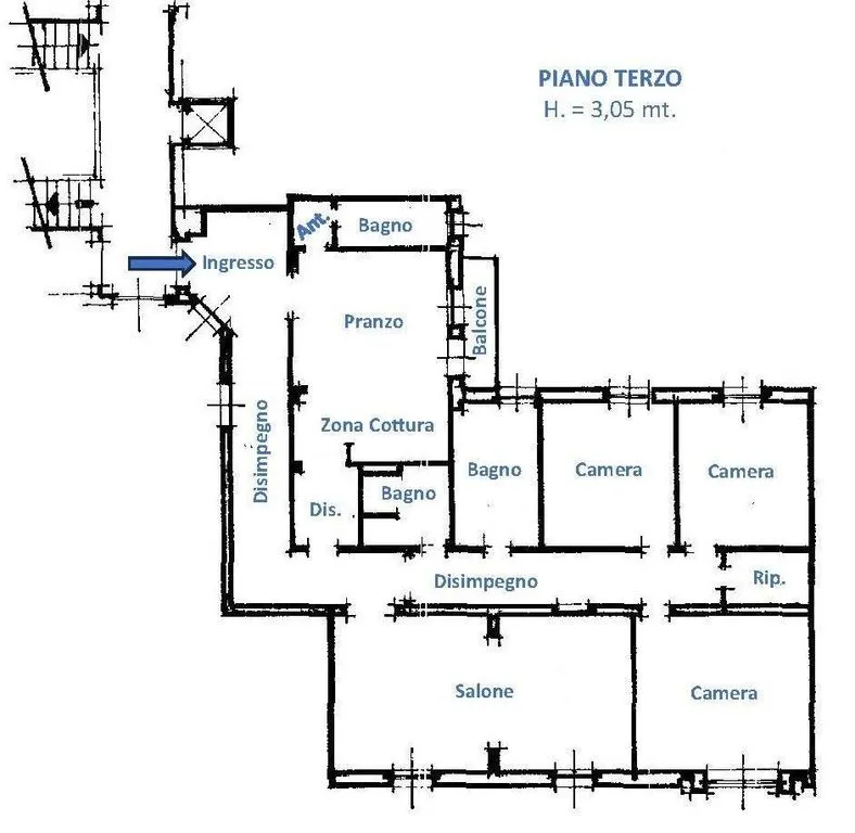 Plan - Luxury Flat with Modern Amenities in Bologna