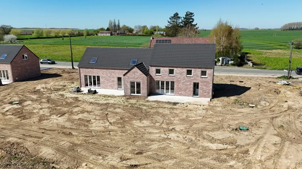 Vue aérienne - Villa Neuve avec Vue Campagne à Saint-Ghislain