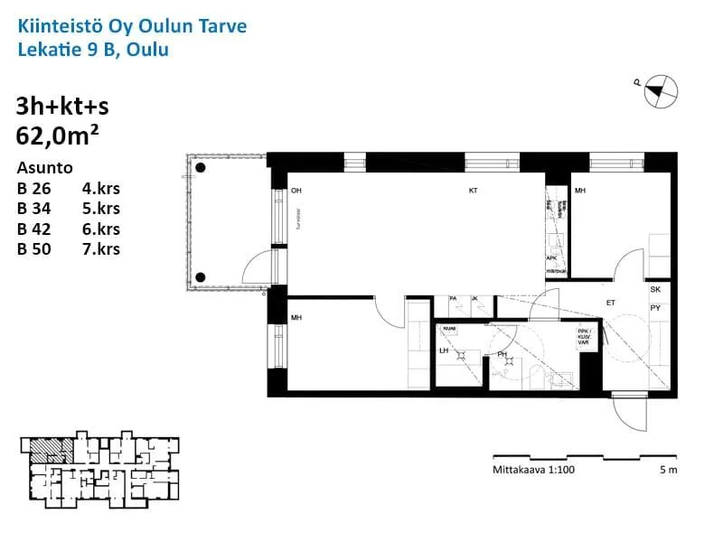 Plan - Apartment with Balcony and Sauna in Oulu