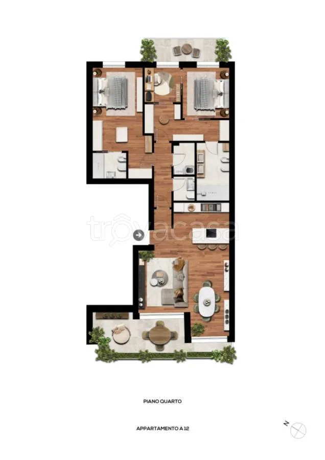 Plaan - Contemporary Flat with Terrace in Turin