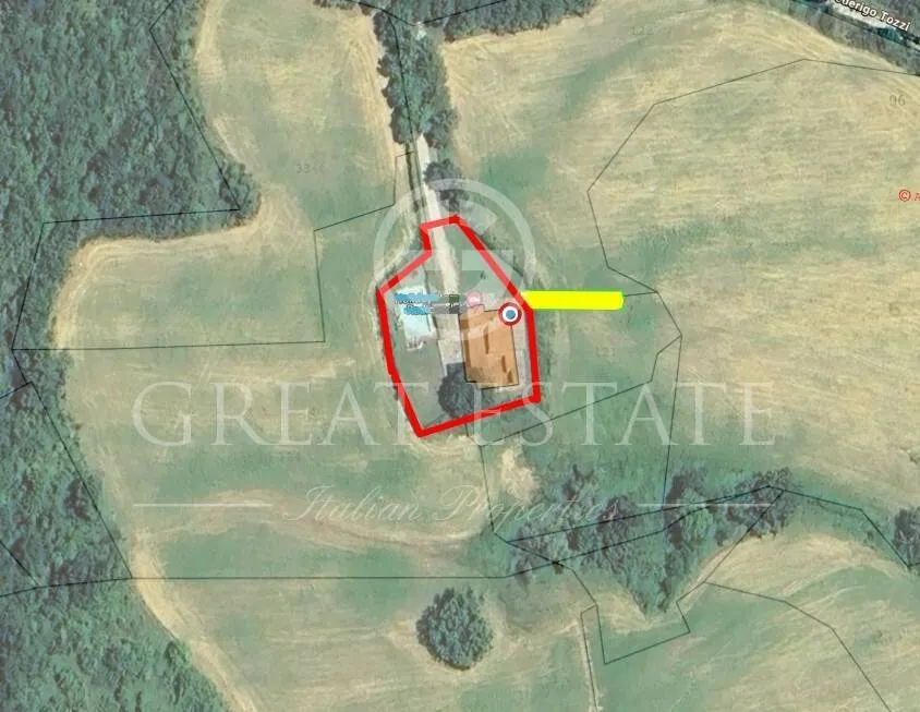 Aerial - Rustic Tuscan Cottage with Pool in Radicondoli
