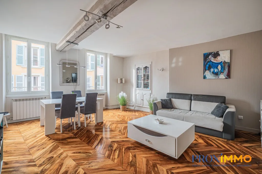 Living Room - Flat with Terrace in Central Voiron