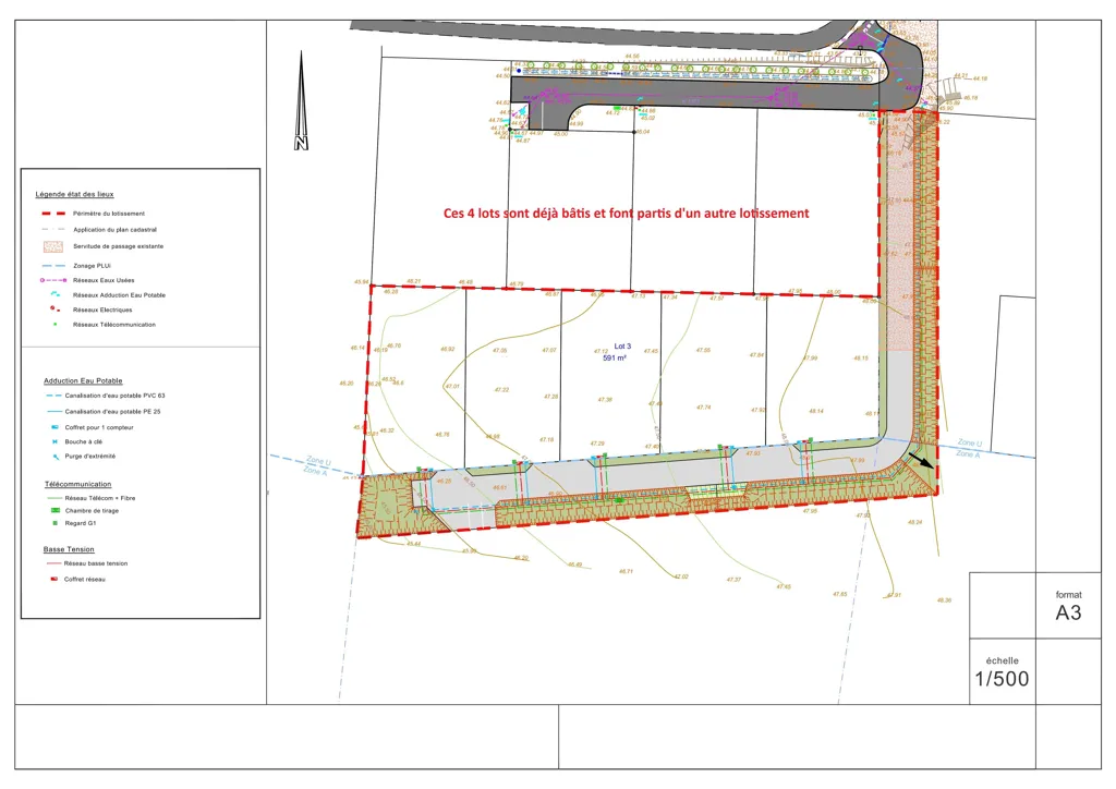 Plan - Terrain Constructible au Calme à Sainte Marie de Gosse