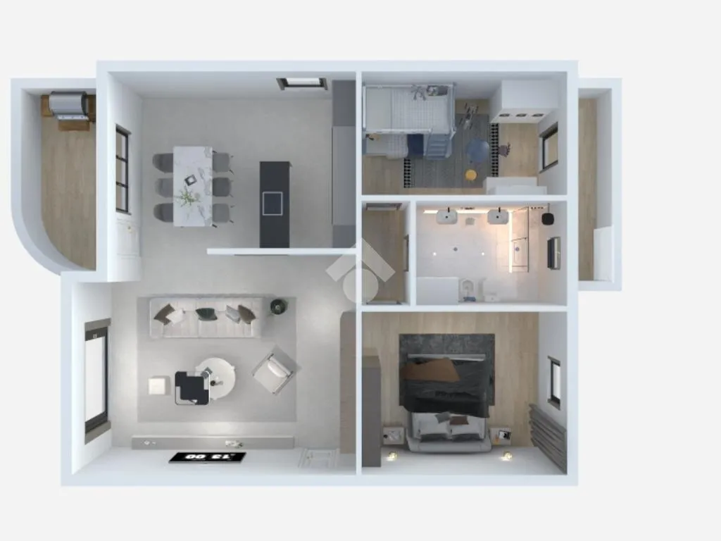 Plan - Quadrilocale to Renovate with Central Square View in Zevio
