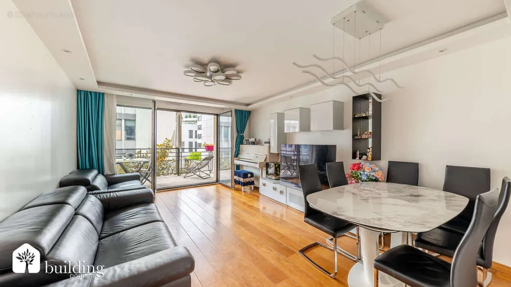 Séjour - Appartement 4 Pièces avec Terrasses à Levallois-Perret