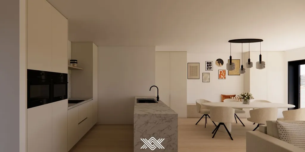 Köök - Apartment with Terrace in Wetteren