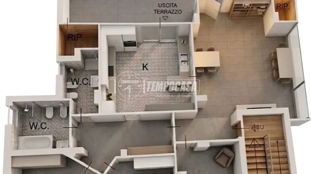 Plaan - Attic with Panoramic Terrace in Naples