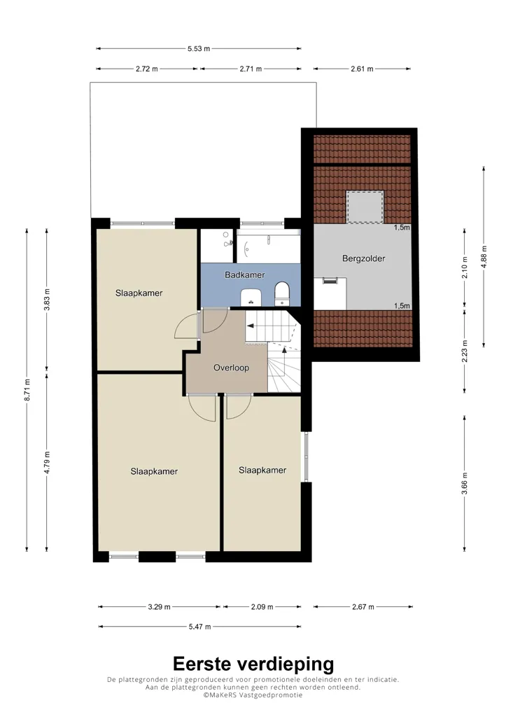 Planimetria - Two-Storey House with Garden in Sittard