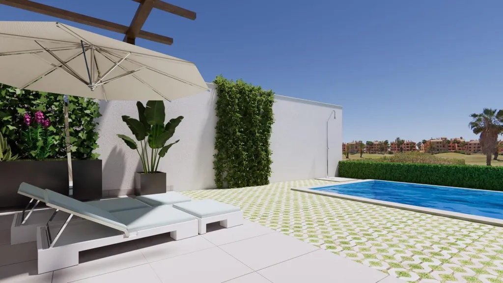 Piscine - Semi-Detached Villa with Pool in Los Alcázares