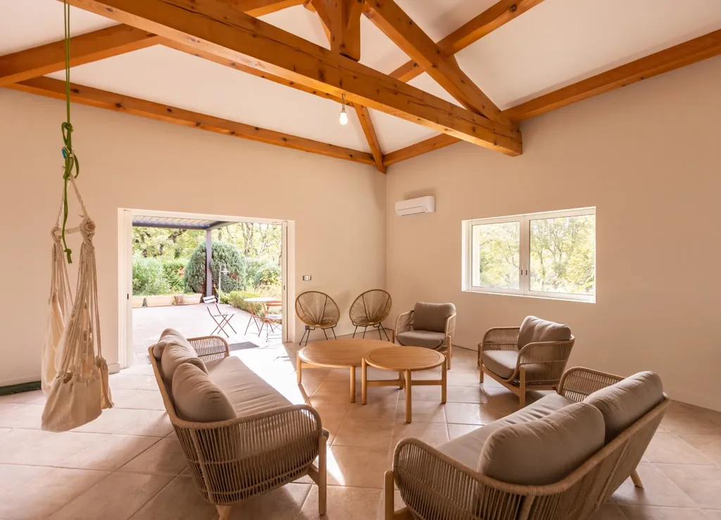 Living Room - Exceptional Villa with River Access in Ardèche Gorges