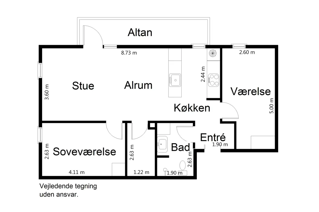 Plaan - Bright Apartment with Balcony in Aalborg