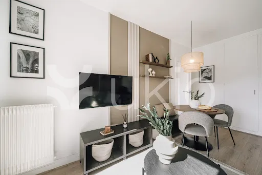 Séjour - Appartement Meublé avec Ascenseur à Paris 15e
