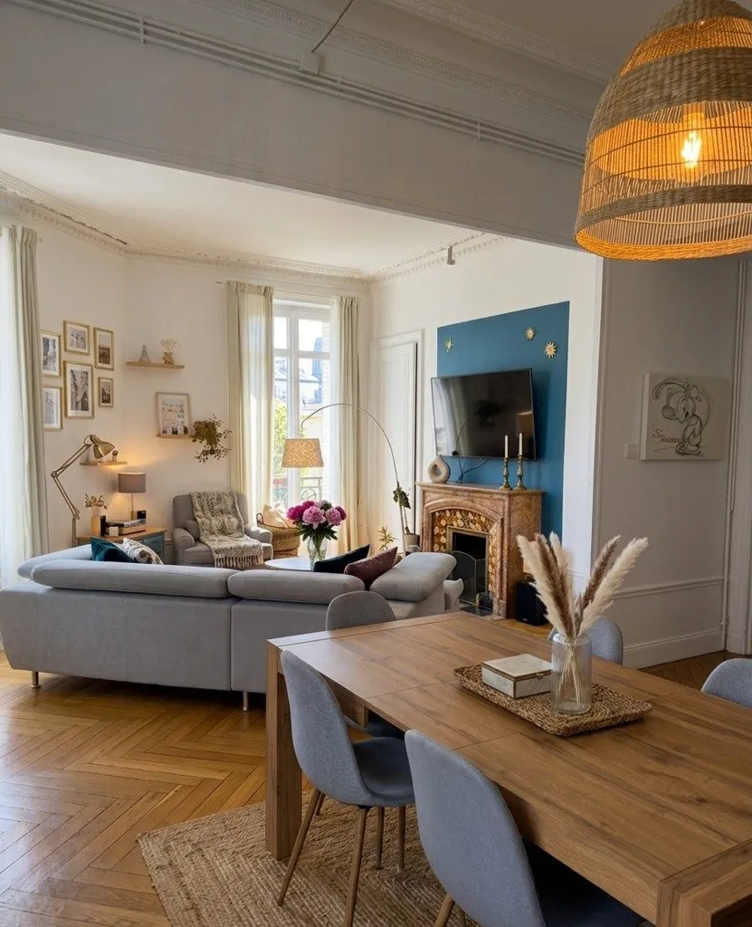 Salle à manger - Appartement Haussmannien avec Balcon au Centre de Saint-Étienne