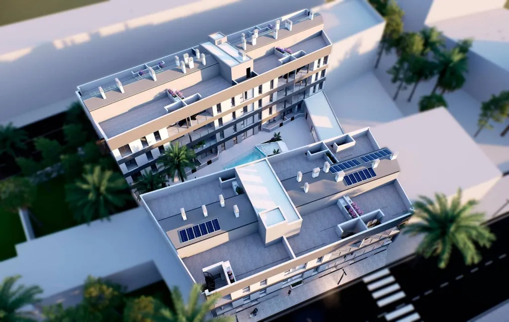 Vue aérienne - New Build Beach Apartment with Terrace in Los Cuarteros
