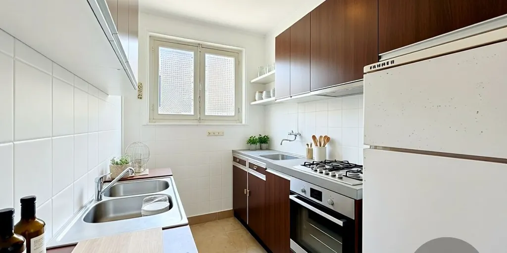 Cuisine - Studio avec Salle de Nuit à Blankenberge, Proche de la Mer