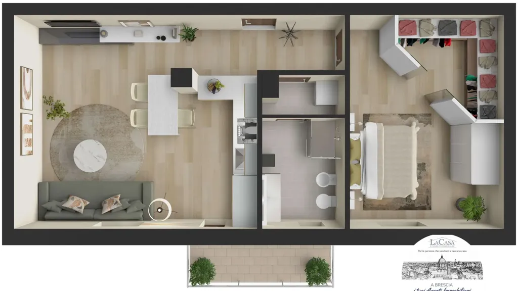 Plaan - Rusticated Flat with Balcony in Brescia