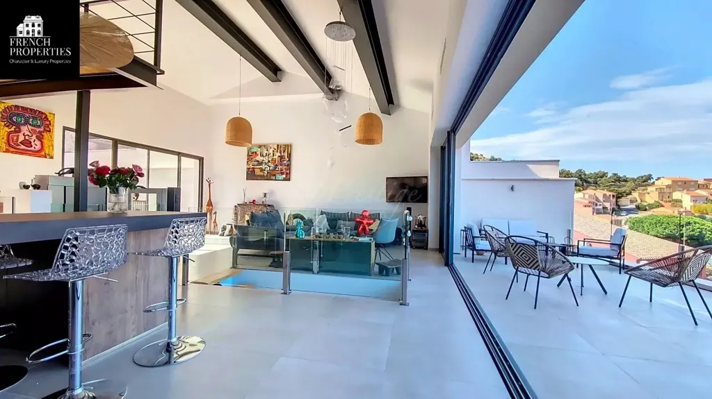 Terrasse - Maison Contemporaine avec Vue Panoramique à Port-Vendres