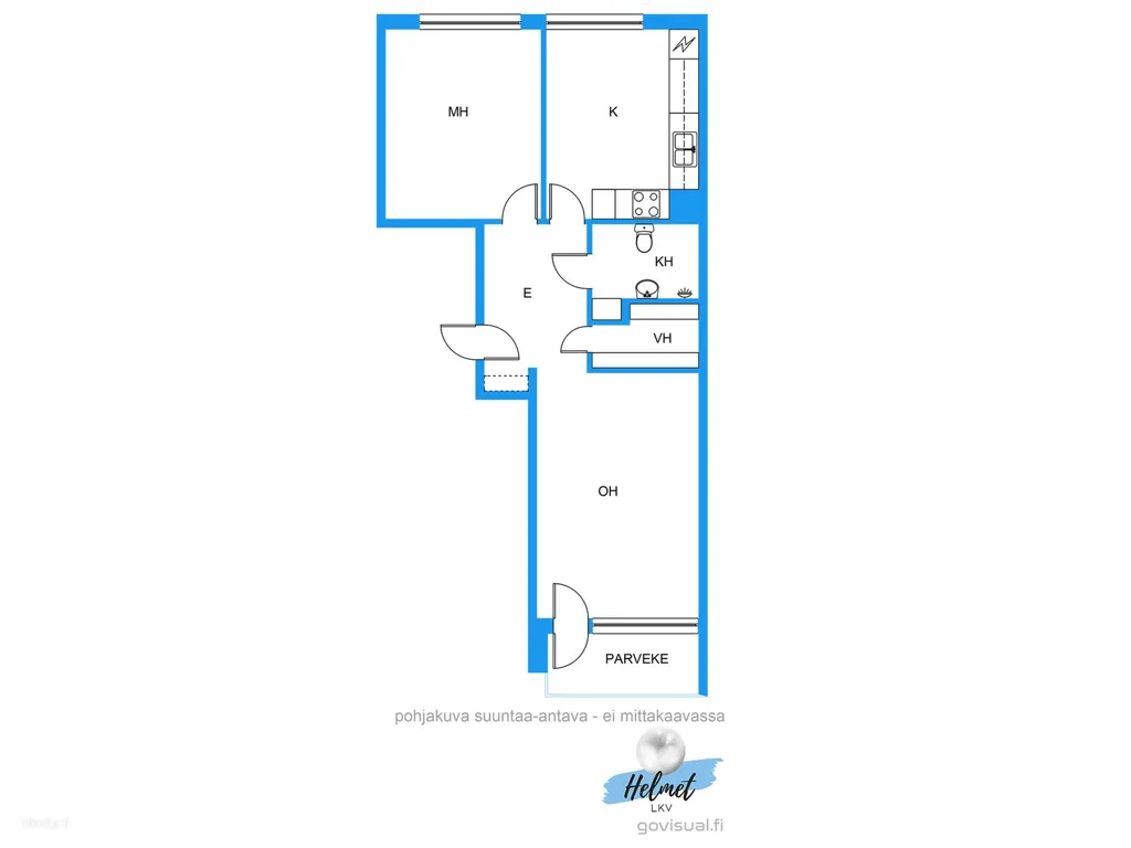 Plan - Renovated Apartment with Garden in Kaukovainio, Oulu