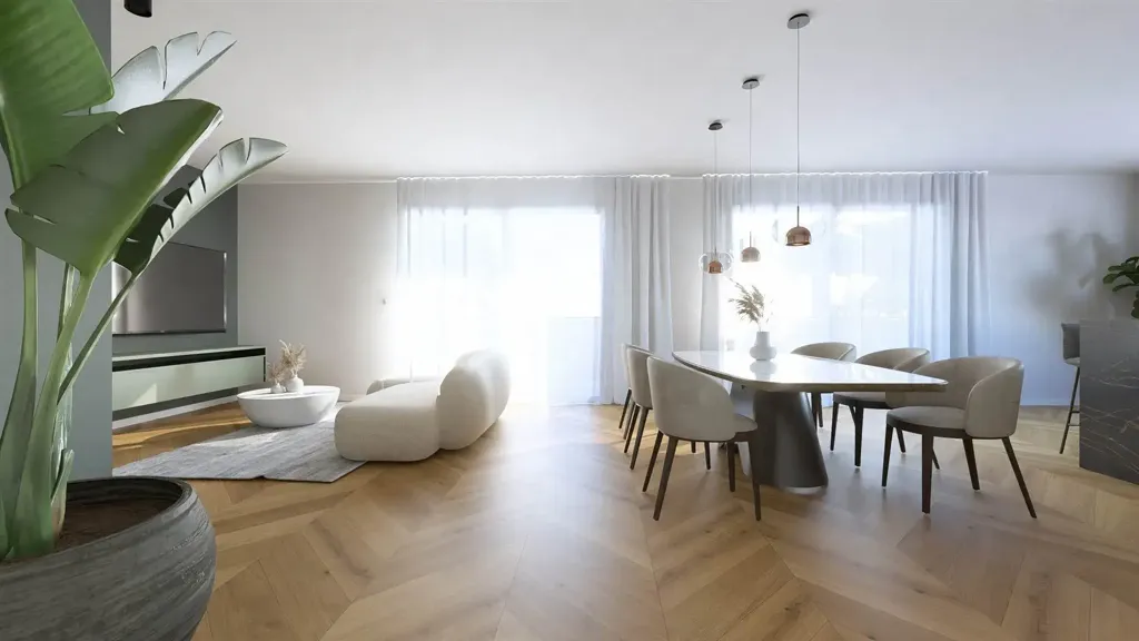 Söögituba - Attico with 80m² Terrace in Thiene